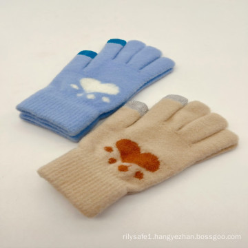 low price touch screen knitted gloves for kids